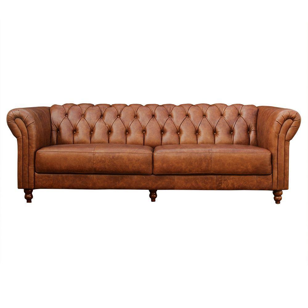 Sofá 2 Lugares Bérgamo 180cm Couro Mel - 1