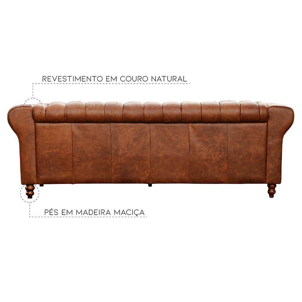 Sofá 2 Lugares Bérgamo 180cm Couro Mel - 2