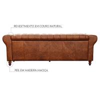 Sofá 2 Lugares Bérgamo 180cm Couro Mel - 2