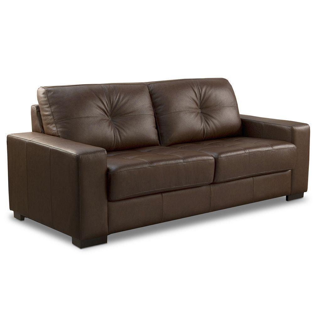 Sofá 3 Lugares Milão 200cm Couro Caramelo - 1