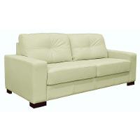 Sofá 3 Lugares Milão 200cm Couro Off White - 1