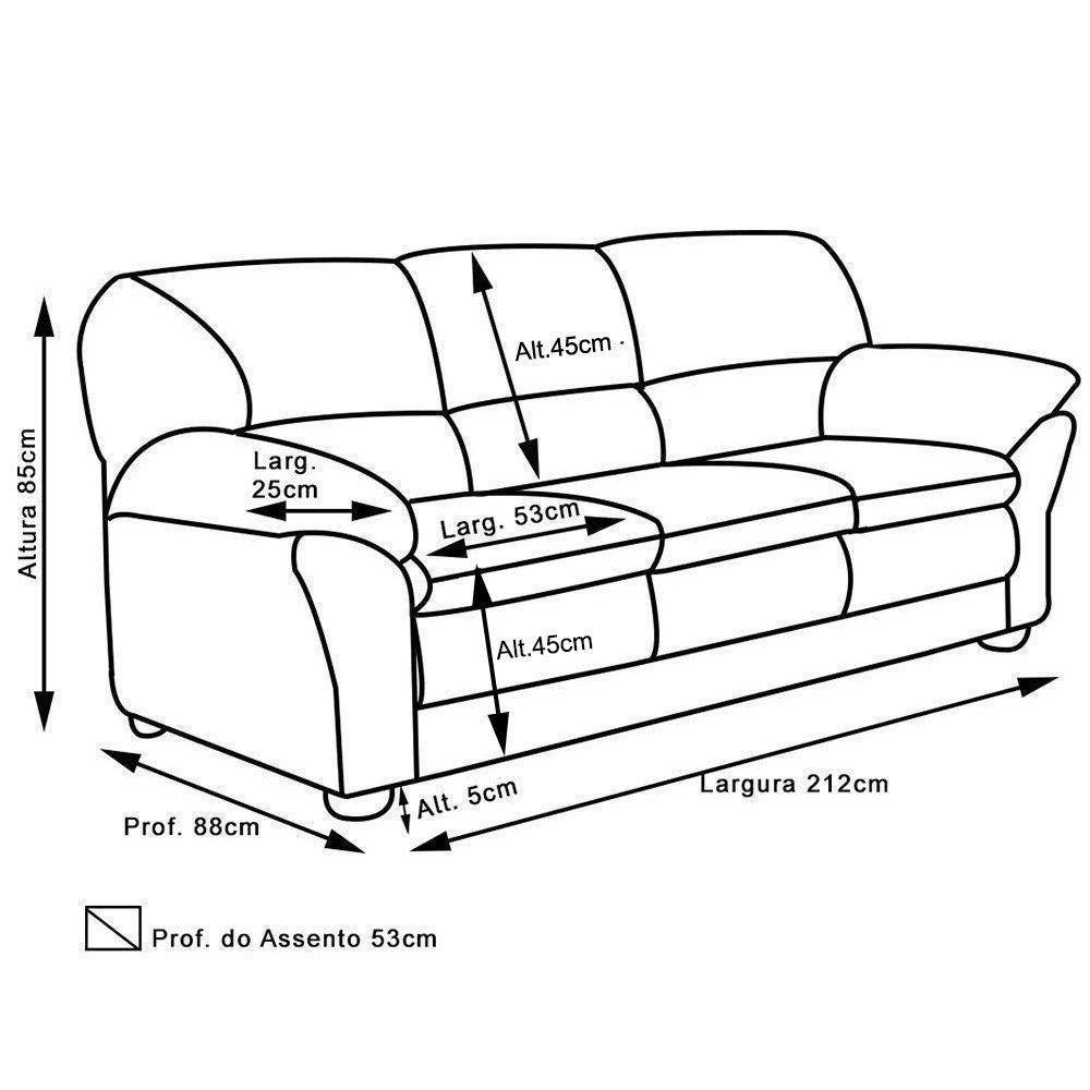 Sofá 3 Lugares Laura 212cm Couro Marrom Envelhecido - 2