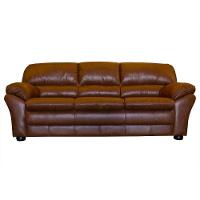 Sofá 3 Lugares Laura 212cm Couro Marrom Envelhecido - 1