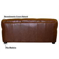 Sofá 3 Lugares Laura 212cm Couro Marrom Envelhecido - 5