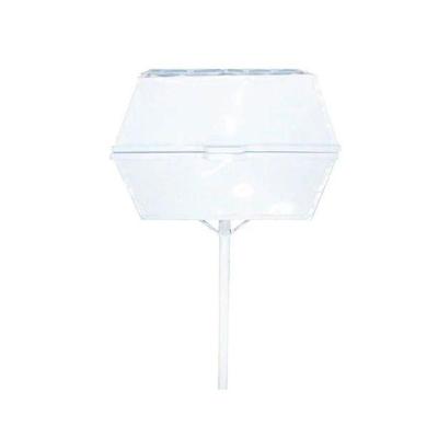 Lixeira de Rua Tela Moeda Retangular 60cm Tampa Branca