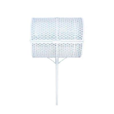 Lixeira de Rua Modelo Tela Moeda de 60cm Com Tampa Branca