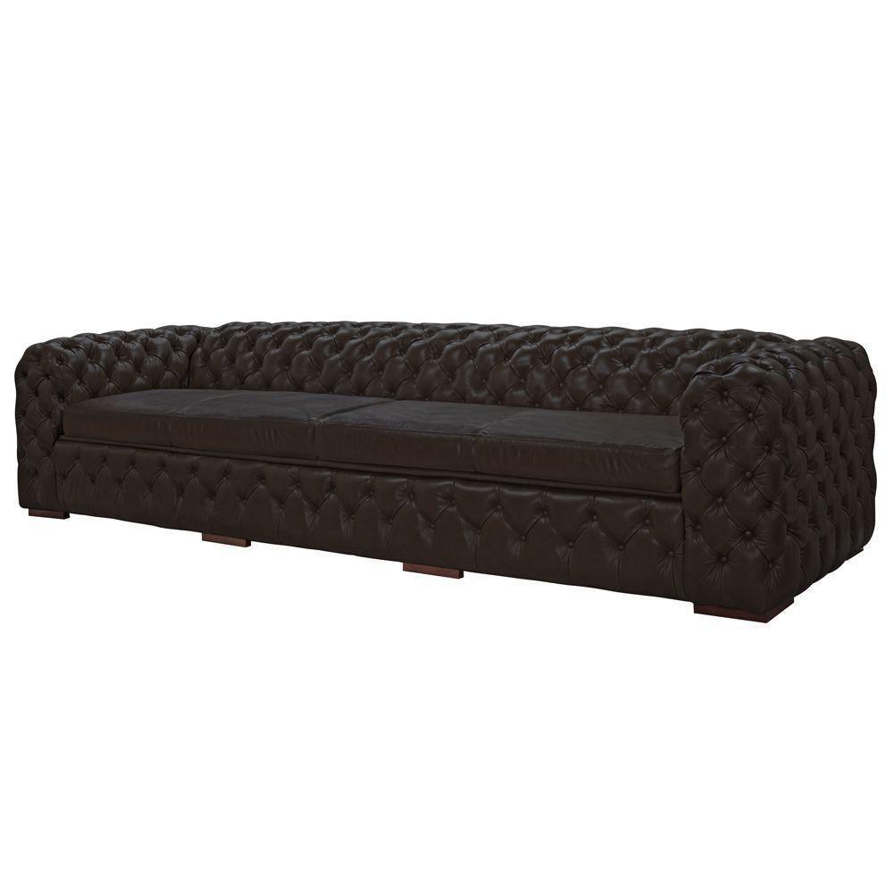 Sofá 4 Lugares Astúria 260cm Couro Natural Marrom Fosco - 1