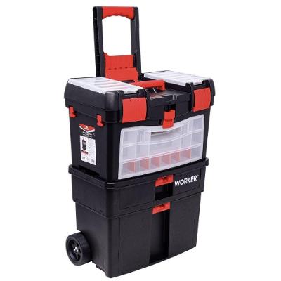 Caixa Plástica Para Ferramentas 24,5'' Com Rodas E Gavetas Worker