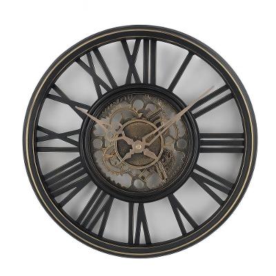 Relogio De Parede Vintage Decorativo Rustico Numeros Romanos 30cm Estilo Madeira Para Casa Sala Escritorio Sitio Preto