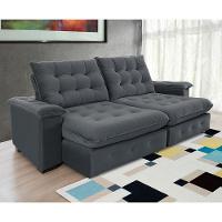 Sofá Coliseu 2.30m Retrátil E Reclinável Super Pillow - Chumbo - 1