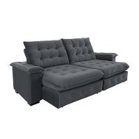 Sofá Coliseu 2.30m Retrátil E Reclinável Super Pillow - Chumbo - 6