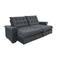 Sofá Coliseu 2.30m Retrátil E Reclinável Super Pillow - Chumbo - 7