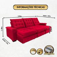 Sofá Coliseu 2.90m Retrátil E Reclinável Super Pillow - Vermelho - 7
