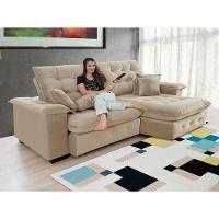 Sofá Coliseu 2.60m Retrátil E Reclinável Super Pillow - Bege