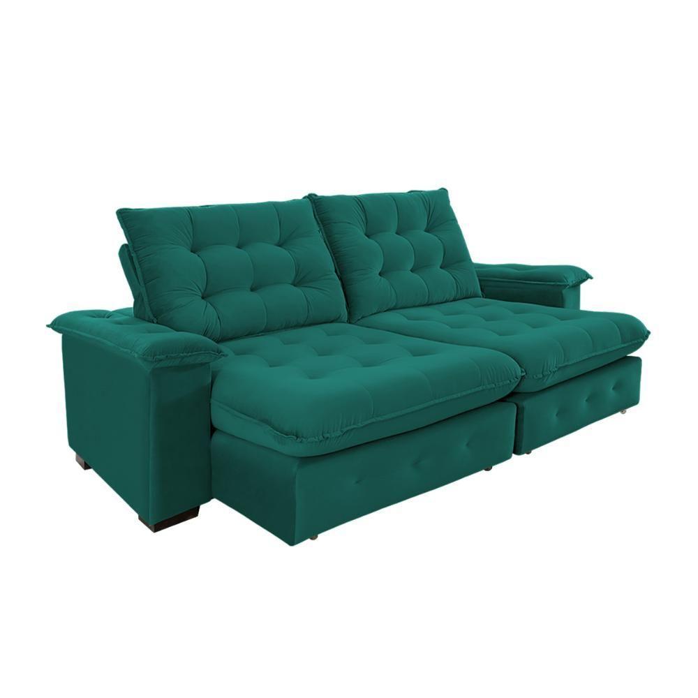 Sofá Coliseu 2.30m Retrátil E Reclinável Super Pillow - Verde - 7