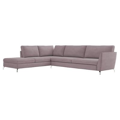 Sofá de Canto Esquerdo 262Cm Olívia Suede Rosê Gran Belo