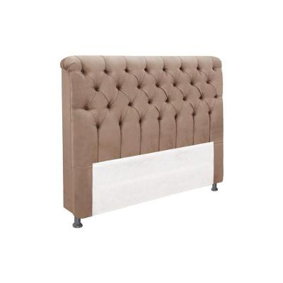 Painel De Cama Box Estofada King Imperatriz Plus Suede Bege - Simbal