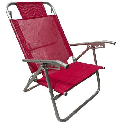 Cadeira De Praia Conforto Oversize Reclinavel 140kg Ronchetti Rosa