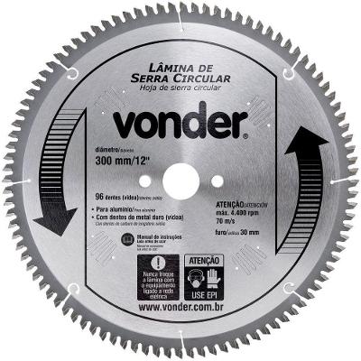 Lamina Serra Circular Vídea 300x30x3,8mm 72 Dentes 4400 Rpm