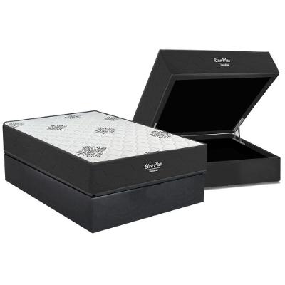 Cama Box Baú Casal + Colchão Ortopédico Inovaflex Star