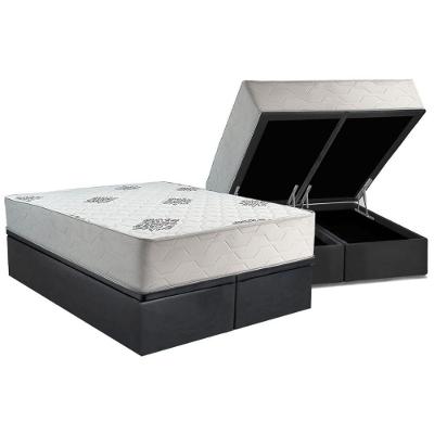 Cama Box Baú Queen: Colchão Ortopédico Inovaflex Comfort Premium+base Crc Corano Gray (158x198)
