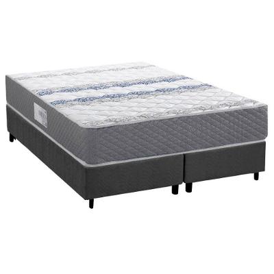 Cama Box Queen: Colchão Ortopédico Herval D60 / Ag65 Timeless + Base Crc Suede Gray (158x198)