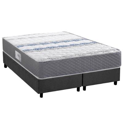 Cama Box Queen: Colchão Ortopédico Herval D60 / Ag65 Timeless + Base Crc Suede Gray (158x198)