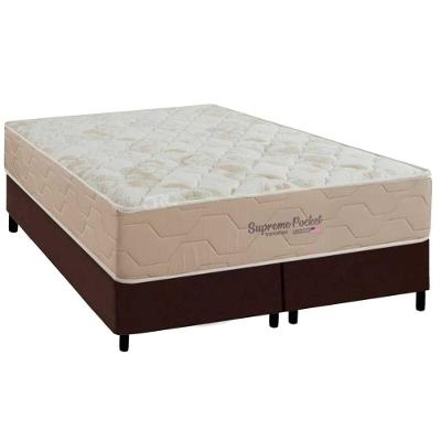 Conjunto Box Queen: Colchão Molas Inovaflex Ensacadas Supreme+base Crc Corano Brown (158x198)