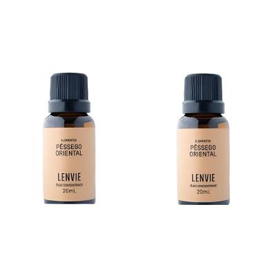 Kit 02 óleos Concentrado Pêssego Oriental 20ml Lenvie