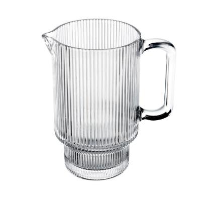 Jarra Lines de Cristal 900ML para Bebidas Acabamento Canelado Transparente Wolff