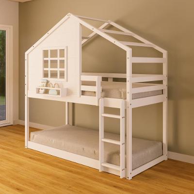 Beliche Montessoriano Casinha Com Janela Madeira Maciça Branco Housin