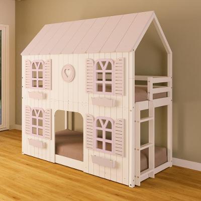 Beliche Montessoriano Casinha Bela Com Coração 4 Janelas Venezianas - Madeira Maciça Branco/rosa | Housin