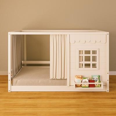 Cama Montessoriano Casinha Reta Com Janela E Cotina Madeira Maciça Branco Housin