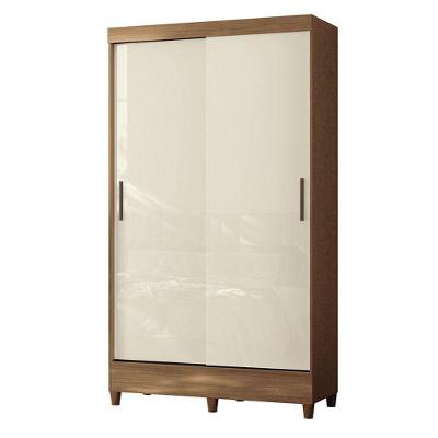 Guarda Roupa Solteiro 2 Portas De Correr Com Pés Fit Jequitibá Off Acetinado - Santos Andirá