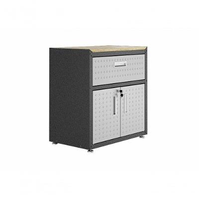 Balcão Multiúso Titanium Itatiaia - 2 Portas E 1 Gaveta - Preto C- Cinza