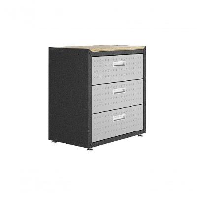 Balcão Multiúso Titanium Itatiaia - 3 Gavetas Preto C- Cinza