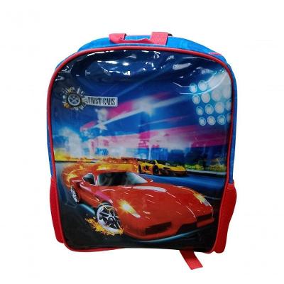 Mochila Infantil Escolar Menino De Costa Modelo Carros Cor Vermelha