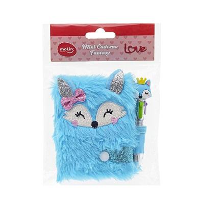 Mini Caderno Pelúcia Fantasy 64 Folhas Molin Raposa