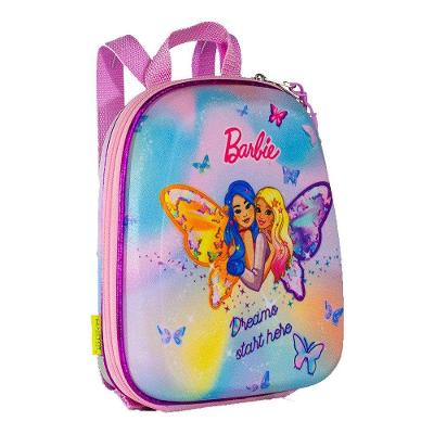 Mochila Infantil Pre Escola Menina 3+ Barbie Borboleta Com Alça Costas Tamanho P Cor Multicolorida