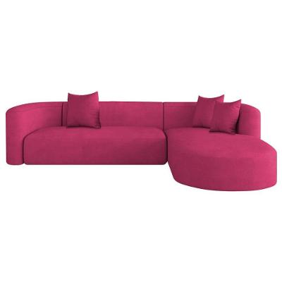 Sofá Modular Celinne Luxuoso Sala De Estar Decoração Luxo 265cm Suede Cor Pink