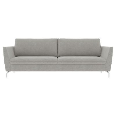 Sofá Decorativo 230cm Olívia Suede Cinza Gran Belo