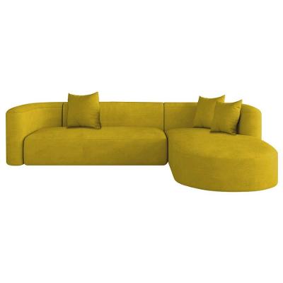 Sofá Modular Celinne Luxuoso Sala De Estar Decoração Luxo 265cm Suede Cor Amarelo