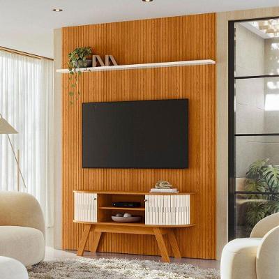 Painel Piso Teto New Interlagos Com Rack Bancada Atlanta New Silverstone Cinamomo Off White- Madetec