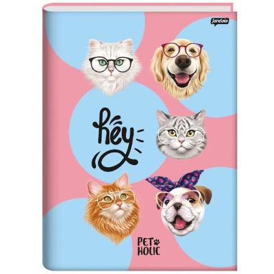 Caderno Brochura Universitário Capa Dura 80 Folhas 1 Matéria Pet Holic Jandaia Estampa 6