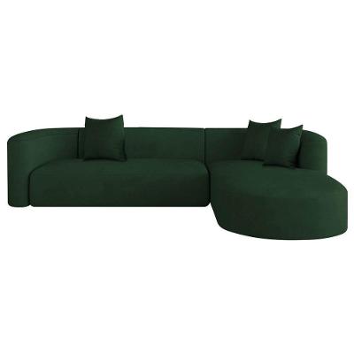 Sofá Modular Celinne Luxuoso Sala De Estar Decoração Luxo 265cm Suede Cor Verde