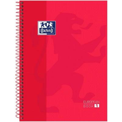 Caderno Universitário European Book Espiral Capa Dura 1 Matéria Oxford Vermelho