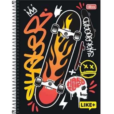 Caderno Espiral Capa Dura Universitário Like + Masculino 1 Matéria 96 Folhas Tilibra Estampa 1