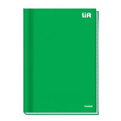 Kit 10 Cadernos Brochura Grande 1 Matéria 80 Folhas Lift Credeal Verde