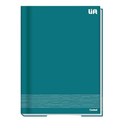 Caderno Brochura Capa Dura Universitário Lift 96 Folhas Credeal Verde Agua