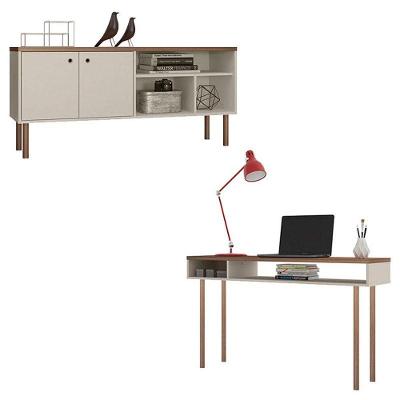 Rack Bancada E Aparador Para Sala Mult Arenas Allure Pés Cilíndrico - Caemmun